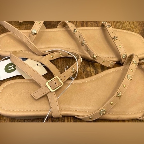 Women's Florence Embellished Ankle Strap Sandals with Memory Foam ocean Size 11 - Picture 3 of 6